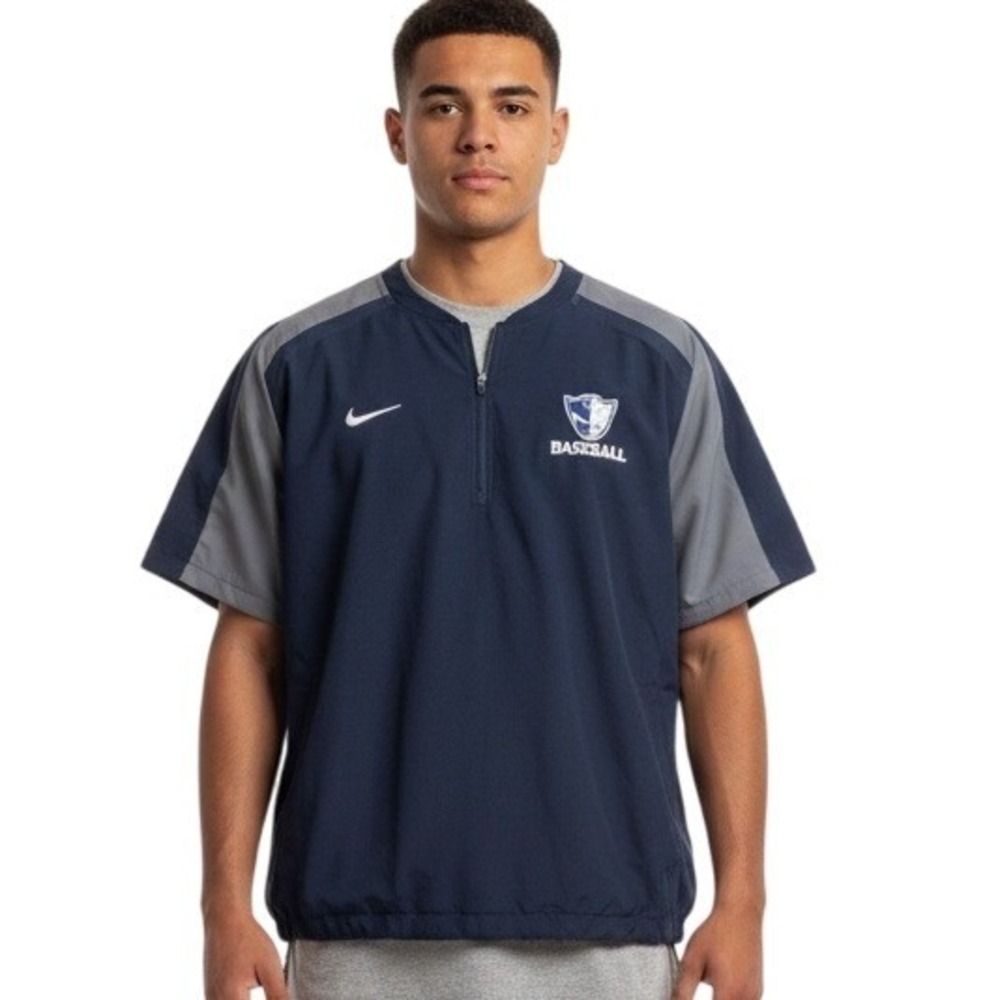 Nike Baseball Dri Fit Blue Shirt Mens Medium Quarter Zip Pullover Sportswear Y2K